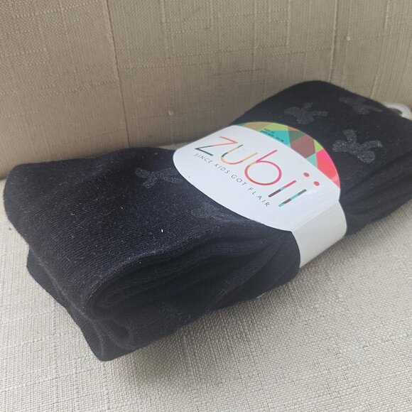Zubii Kids Girl Legging Socks Black Bow Size 10 shoe size 34-36 - Picture 3 of 11